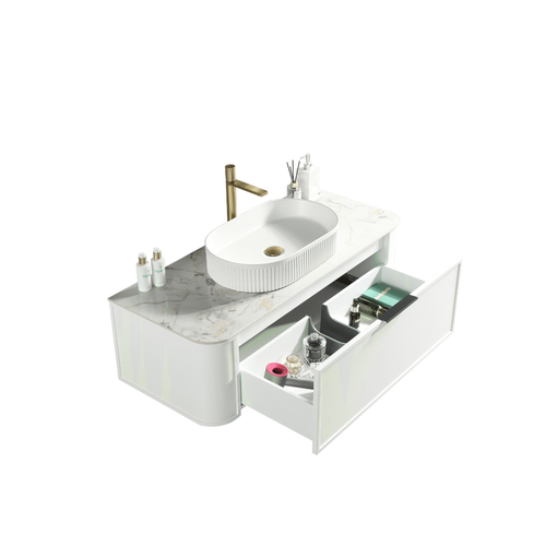Meuble De Salle De Bain Avec Vasque À Poser 120 Cm Aquapari