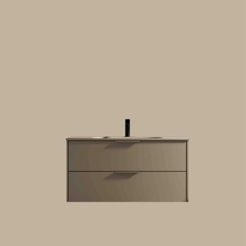 Meuble De Salle Bain Aquamila Avec Vasque Aspect Lichen 120 Cm