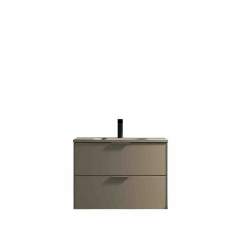 Meuble De Salle De Bain Aquamila Avec Vasque Aspect Lichen 80 Cm