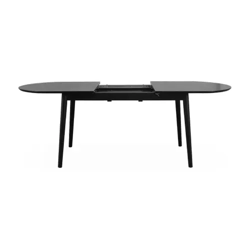 Table à Manger Extensible Noire Ovale Lisa 6 à 8 Places. 160 à 210 Cm