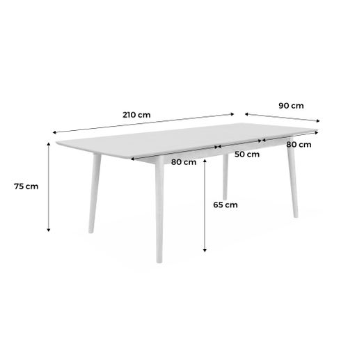 Mesa De Comedor Extensible 6 A 12 Comensales De MDF Y Acero - Natural Y Negro Komoni