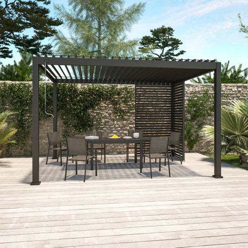 Persienne 100cm Pour Pergola Bioclimatique Triomphe. Panneau Brise Vue. Côté 3m. Aluminium.