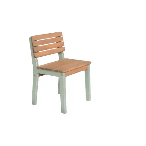 Table De Jardin Enfant Intérieur/extérieur Bois D'acacia + 2 Assises Vert De Gris