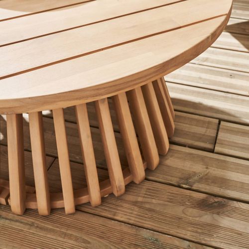 Table Basse De Jardin Ronde En Bois D'acacia. Intérieur/extérieur D.80cm