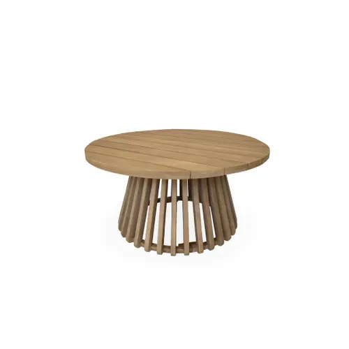 Table Basse De Jardin Ronde En Bois D'acacia. Intérieur/extérieur D.80cm