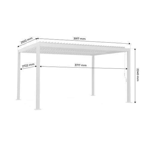 Pergola Bioclimatique Anthracite. Aluminium Et Acier. 3x4m. Lames Orientables