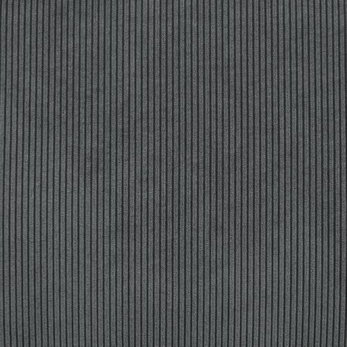 Canapé D'angle Convertible En Velours Côtelé Gris Foncé  - Ida - 3 Places. Fauteuil D'angle