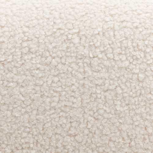 Fauteuil Scandinave Bois D'hévéa Finition Teinté Noyer Clair Et Bouclette Crème Antoine