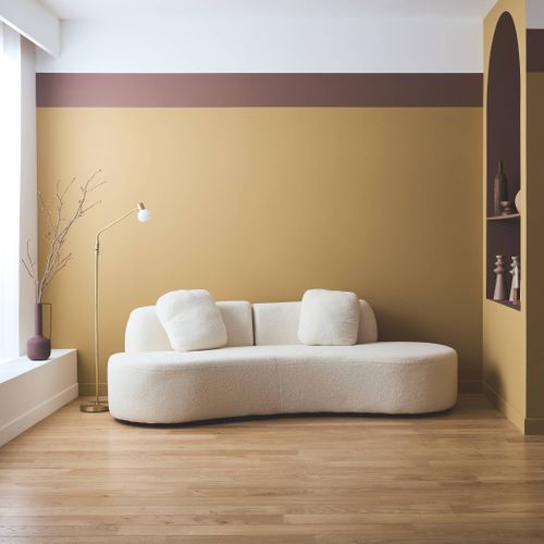 Canapé Virgule 3 Places En Tissu Bouclette Forme Organique - Wave L 232 X P 97 X H 68cm