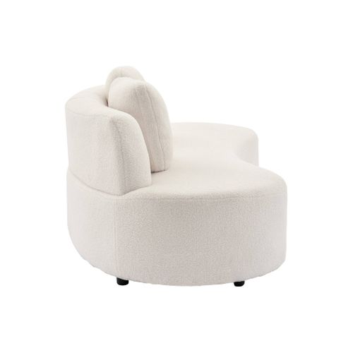 Canapé Virgule 3 Places En Tissu Bouclette Forme Organique - Wave L 232 X P 97 X H 68cm