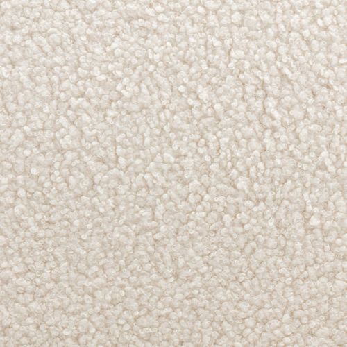 Fauteuil Scandinave Bois D'hévéa Finition Noyer Clair Et Dossier Arrondi En Bouclette Blanche