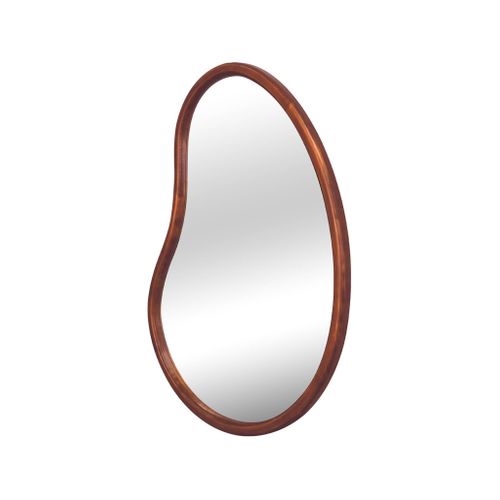 Miroir Organique En Bois De Sapin 95cm épaisseur 3cm Coloris Noyer Idéal Entrée. Chambre Ou Salle