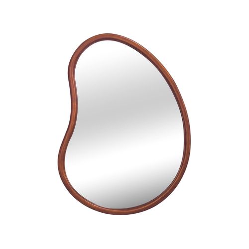 Miroir Organique En Bois De Sapin 95cm épaisseur 3cm Coloris Noyer Idéal Entrée. Chambre Ou Salle