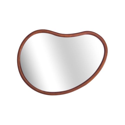 Miroir Organique En Bois De Sapin 95cm épaisseur 3cm Coloris Noyer Idéal Entrée. Chambre Ou Salle