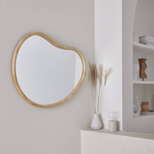 Miroir Organique En Bois De Sapin 95cm épaisseur 3cm Coloris Naturel Idéal Entrée. Chambre Ou Salle