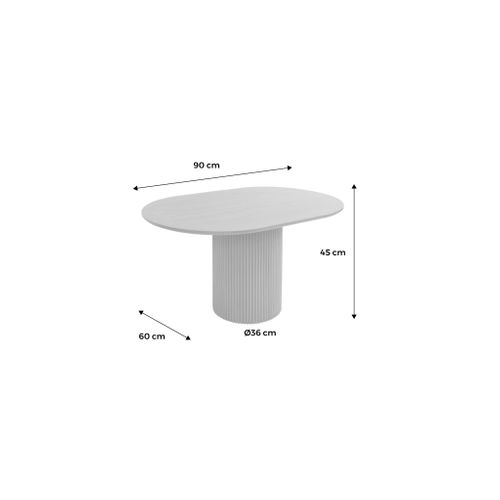 Table Basse Oblongue Décor Bois Sculpté 90cm. Couleur Noyer