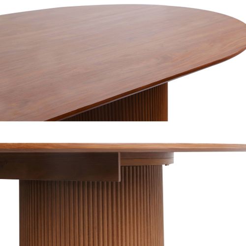 Table à Manger Oblongue Décor Bois Sculpté 4-6 Places. Couleur Noyer. 180cm