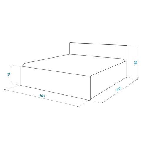 Lit Coffre Paris 160 X 200 Cm Avec Sommier à Lattes Relevable Chêne