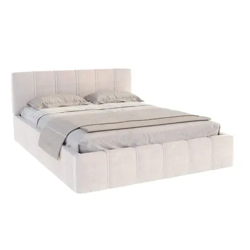 Lit Coffre Atlanta 140 X 200 Cm Avec Sommier à Lattes Relevable Beige