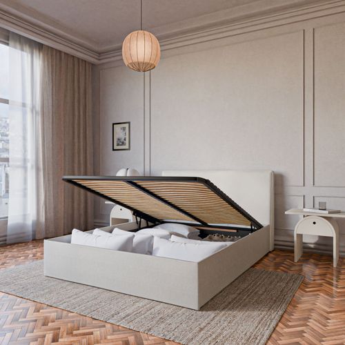 Sommier Coffre 160x200cm - Blanc - Collection Emma