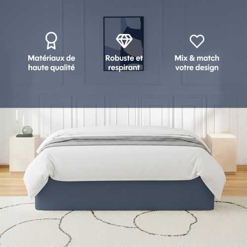 Sommier Coffre 160x200cm - Blanc - Collection Emma