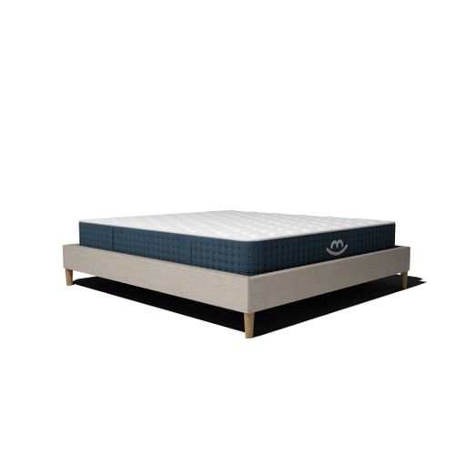 Pack Matelas Hybride 80x200cm Accueil à Mémoire De Forme et Sommier Déco Beige