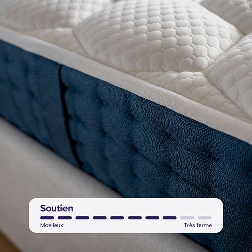 Pack Lit Sommier Et Matelas Hybride 80x200cm épais 26cm Beige Sans Tête