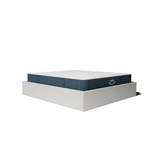 Pack Lit Coffre Et Matelas Hybride 180x200cm épais 26cm Couleur Blanc Crème Sans Tête