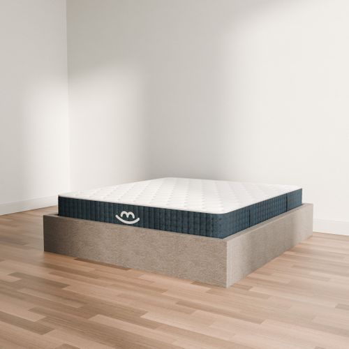 Pack Matelas Hybride 140x190cm Accueil à Mémoire De Forme Premium et Sommier Coffre Anthracite