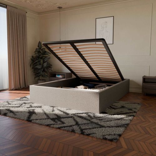 Pack Matelas Hybride 140x190cm Accueil à Mémoire De Forme Premium et Sommier Coffre Anthracite