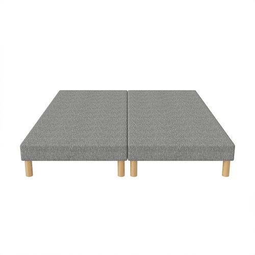 Sommier Tapissier Gris 180x200 (2x90x200) + Jeu De Pied . Fabrication Francaise.