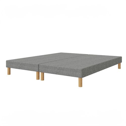 Sommier Tapissier Gris 140x190 (2x70x190) + Jeu De Pied . Fabrication Francaise.