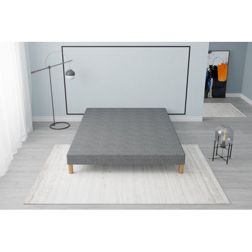 Sommier Tapissier Gris 140x190 + Jeu De Pied . Fabrication Francaise.