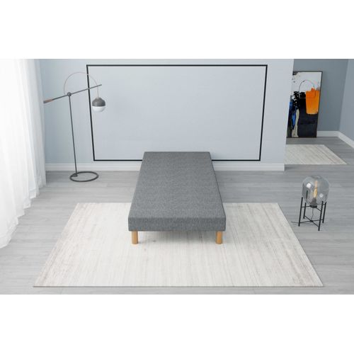 Sommier Tapissier 90x190 Gris + Jeu De Pied . Fabrication Francaise.
