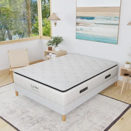 Matelas ressort 160x200 cm CACHEMIRE Surmatelas intégré - Epaisseur 28 cm