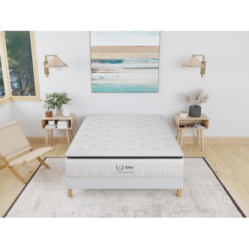 Ensemble Matelas Ressort 200x200 cm CACHEMIRE Epaisseur 28cm