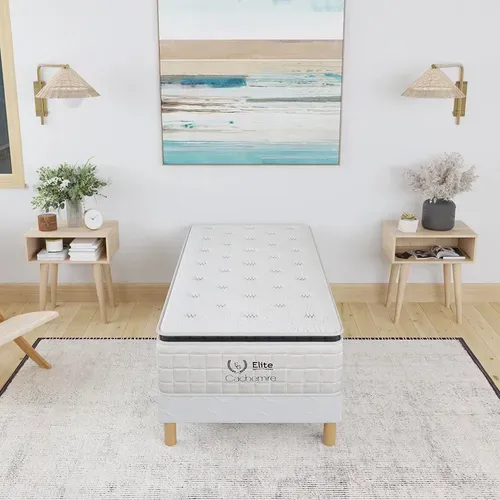 Ensemble Matelas Ressort 90x200 cm CACHEMIRE Epaisseur 28 cm