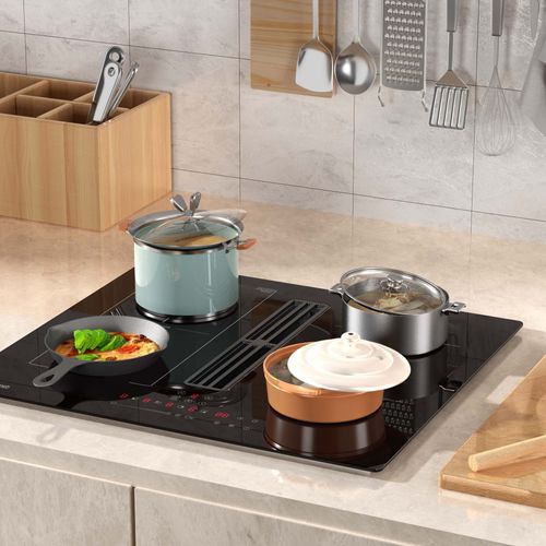 Plaque De Cuisson Induction Triomph Trcpida6000b Avec Hotte Intégrée 60cm 2 Zones + 1 Flexizone