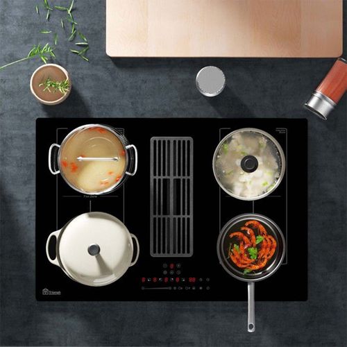 TRCPIDA8000B Triomph Plaque De Cuisson Induction Avec Hotte Intégrée 77cm 2 Zones + 2 Flexizone