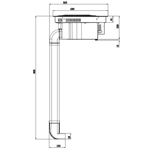TRCPIDA8000B Triomph Plaque De Cuisson Induction Avec Hotte Intégrée 77cm 2 Zones + 2 Flexizone