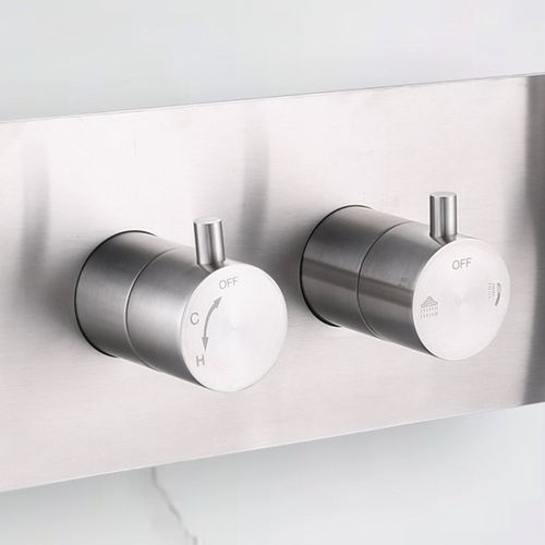 Colonne De Douche Encastrée Thermostatique Corposa Acier Brossé