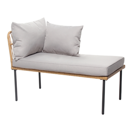 Lecce - Salon De Jardin D'angle 3 Places Effet Rotin