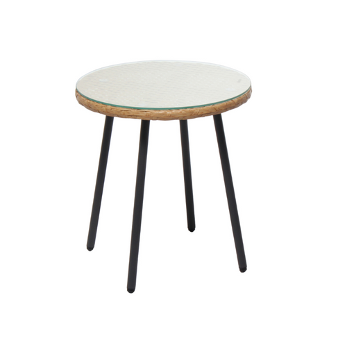 Lecce - Salon De Jardin D'angle 3 Places Effet Rotin