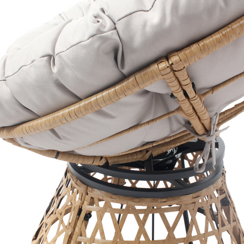 Papasan - Fauteuil Effet Rotin Avec Coussin