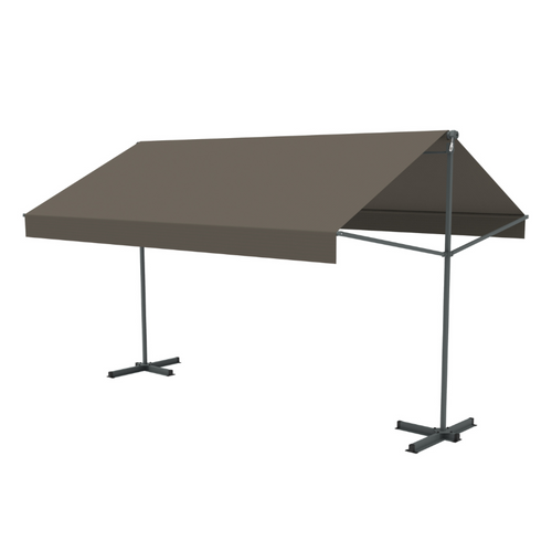 Iseo - Store Banne Double Pente Manuel 4 X 1,5/1,5 M Taupe Polyester