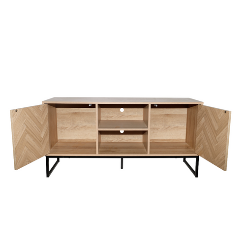 Chevron - Buffet Effet Chevron 2 Portes Et 2 Niches