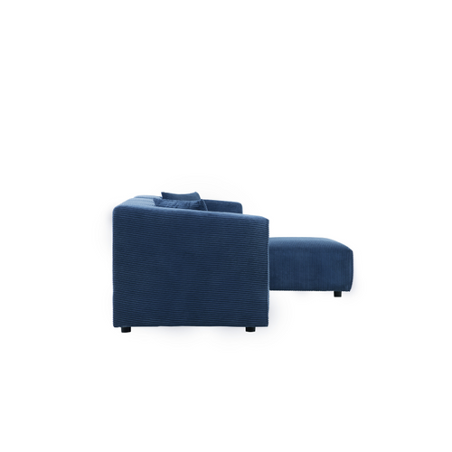 Monroe - Canapé Velours Côtelé 4 Places Modulable Bleu