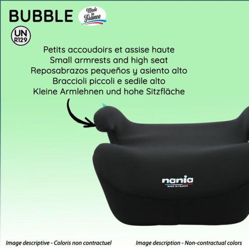 Bubblefix Rehausseur Groupe 3 I-size 126–150 Cm Avec Isofix, Noir