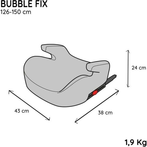 Bubblefix Rehausseur Groupe 3 I-size 126–150 Cm Avec Isofix, Noir