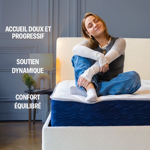 Matelas Hybride 160x200cm LUMEA INFINITE Mémoire De Forme Épais. 25cm